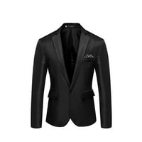 Мъжки Англия твърд цвят висококачествен ежедневен единичен костюм черен xxxl