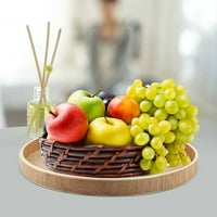 Дървена чиния за сервиране на тава за чай плодове бонбони за хранителни стоки Диск за домашна декорация за хранене Съхранение, използвано в спалнята Кухня хол []