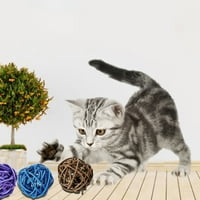 Rygai Rattan Ball с Bell Cage Shape Portable Cat Rattan Ball за дома, портокал