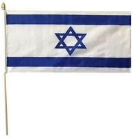 Израел Израелска страна 12 x18 68d груб тероен флаг от дърва с дърва 24 Персонал