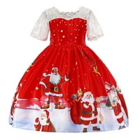 Детски деца момичета конкурс рокля Коледа коледно танцово парти принцеса рокля бебе лятно есенно облекло