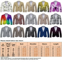 Paille Men Cardigan Jackets Solid Color Business Jacket Lapel Neck Blazer Редовно годни офиси Outbear Yellow M