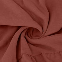 Дамска рокля клирънс женски твърди ръкавици с плисирана еластична талия голяма рокля червен xl
