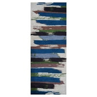 Ръкавични килими, които се възползват от ръката, абстрактна копринена бегачка килим, многоцветна, 2'6'x10 '