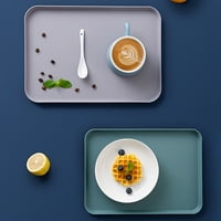 Manunclaims Nordic Style Ултрам правоъгълна чиния с десертна салата, пластмасови чинии за плодове, салата, домашна проста тава за закуска