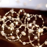 Перлени мъниста струни светлини, Ft LED светлини за открито закрито Коледа Сватбени сватбени декорация на дома