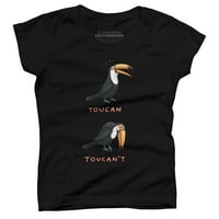 Toucan Toucan't Girls Black Graphic Tee - Дизайн от хора l