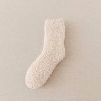 Aufmer разработва чорапи чорапи Зими жени Корални руно чорапи Средна тръба Спящ домашен солиден чорап обратно в училище
