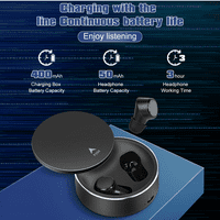Urban Sports True Wireless Earbuds 5. IP водоустойчиви контролни уплътнения на допир с микрофонни слушалки в вграден бас на бас Bluetooth слушалки за Samsung Galaxy-Black