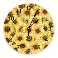 Слънчогледово цвете бял бял нов стенен часовник Модна хола Кварц Гледайте модерна домашна декорация кръгли часовници