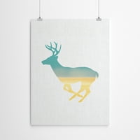 AmericanFlat Deer and Plains от Annie Bailey Poster Art Print