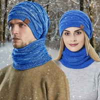 Takeoutsome мъжете и жените зимни плетени руно ветроустойчиви шал за качулка Coif Winter Knit Hat Топли шапки за възрастни