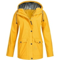 Женско яке от среден дълъг дъжд с качулка лек воден вятър на открито Активен топъл дъждобран дълъг палто
