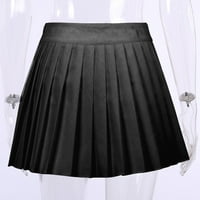 Женски сладък модел пола тънка къса страна с плисирана пола с пола с пола в пълен размер плюс размери поли