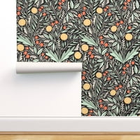 Peel & Stick Wallpaper 9ft 2ft - глухарче евкалипт оставя персонализиран сменяем тапет от Spoonflower