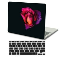 Kaishek Hard Shell само за Rel. Old MacBook Pro S с ретина дисплей няма USB-C CD-ROM + черен капак на клавиатурата Модел: Цвете 0794