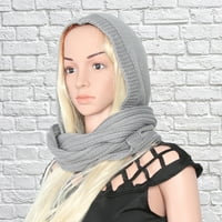 Фрокиран шал с качулка дебел топъл вълнен женски шал с качулка за зимата