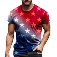 4 юли ризи мъже мъже небрежни кръгли шия 3d цифров печат пуловер фитнес спортни къси панталони ръкави тениска блуза
