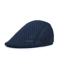 Куха мрежеста барета шапка плоска шапка дишаща лятна регулируема спортна шапка за лятно синьо