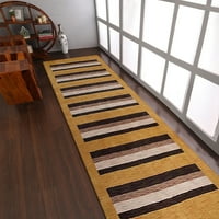 Килима килими, които ръката плетна, съвременен вълнен бегач площ килим, злато, кафяво, 2'8'x10 '