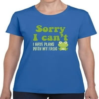 Съжалявам, че не мога да планирам с моята жаба кралска синя тениска, женска малка