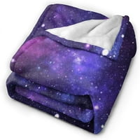 Galaxy Flannel Fleece Bed Bednet Heft Ofneret Лек уютно плюшено одеяло за спалня хол диван диван 50 x40