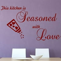Тази кухня е подправена с декор на стикер за стикери на любовна стена - поговорки за винилова стена за трапезария