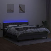 Vidaxl Bo Spring Bed с матрак и LED тъмносив кралица плат
