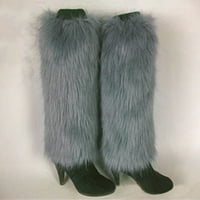Besufy възрастни жени крака по -топли зимни обувки покрива пухкави солидни чорапи от козина
