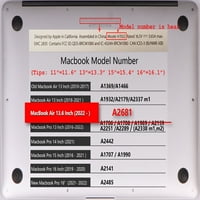 Kaishek Hard Case Cover, съвместим с. Rel. MacBook Air S с Touch ID Тип C Модел: Цветен B 0085