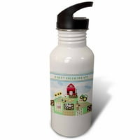 Честит 1-ви рожден ден във фермата с плевня, тракер, цветя и животни Oz Sports Water Bottle WB-184051-1