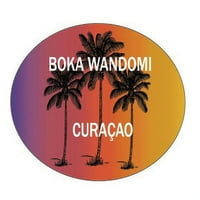 Boka wandomi curaçao сувенирни палми за сърфиране модерен овален стикер стикер