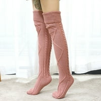 Компресионни чорапи за жени бедро с високо коляно високо съдържание на плътно цветно плетено регулиран телешки теле