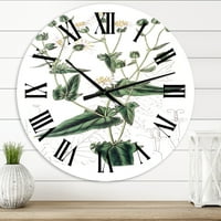 Art DesignArt 'Vintage Plant Life XXII' Традиционен стен часовник. Широк в. Високо