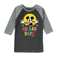 Disney - Mickey Mouse - Без лоши дни - Графична тениска на младежката Raglan