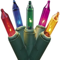 Northlight 20- Count Multi-Color Mini Christmas Light Set, 3. Ft Green Wire