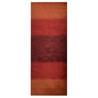 Килима килими, ръчно заплетени, съвременен вълнен бегач площ килим, оранжево, червено, 2'6'x10 '