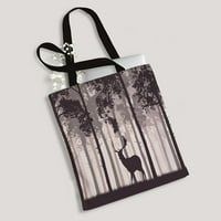 Горски ретро иглов палав елен платно чанта за многократна употреба тотални чанти за пазаруване на хранителни стоки тотална чанта