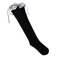 Дантелени чорапи с висока тръба черни