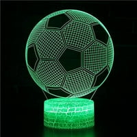 Футбол 3D нощна светлина, 3D илюзионна лампа с цвят на смяна на лампа с дистанционно управление за дневна играчка за дневна бар за подаръци - подаръци за деца и декор на стаята