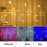 Нов Xmas Party Star Moon Window Light Fairy Lights Ramadan LED завеси светлини LED String Lights LED завеса лампа топло бяло