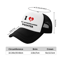 Сърце Малка Мюнстерландър Показател куче Любовни домашни любимци Смешна шапка на камион Бейзболна шапка