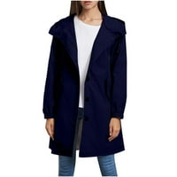 Дамски зимни палта солиден цвят дълъг ръкав дъждовен палта за жени ветроустойчиви ежедневни якета свободни годни копчета Женско яке с джобна нова мода