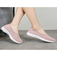 Oucaili жени маратонки се приплъзват върху обувки за обувки с леко тегло издълбани мощчки за комфорти дами розово 6.5