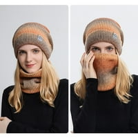 Gaiseeis на открито топла зимна плетена шапка и шал, поставена стилна плетена капачка за мъже жени оранжеви