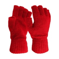Wozhidaoke зимни ръкавици мъже и жени зимни топли плътни цветни плетени ръкавици с половин пръст за жени студено време