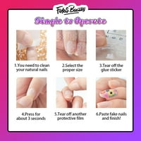 Fofosbeauty Press On Nails, средни ковчежни фалшиви нокти