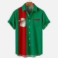 Sdjma мъже ежедневни бутони Коледна печат с джобна турнирна риза с къс ръкав блуза