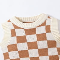 Sunisery бебешки дрехи две облекла облекло кръгла шия без ръкави от печат от печат на жилетки за пуловер