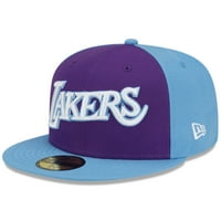 Мъжката нова ера Purple Light Blue Los Angeles Lakers City Edition City Edition Официално 59fifty Fitted Hat